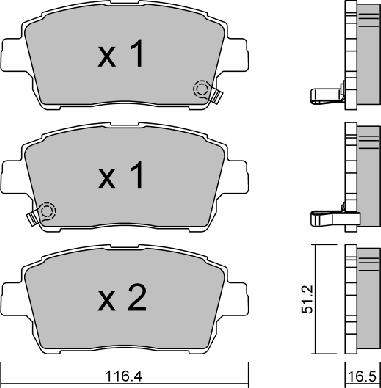 AISIN BPTO-1004 - Bremžu uzliku kompl., Disku bremzes adetalas.lv