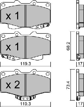 AISIN BPTO-1019 - Bremžu uzliku kompl., Disku bremzes adetalas.lv