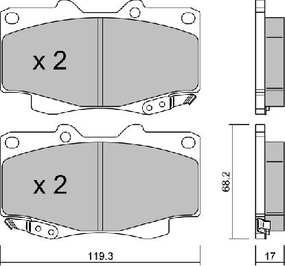 AISIN BPTO-1021 - Bremžu uzliku kompl., Disku bremzes adetalas.lv