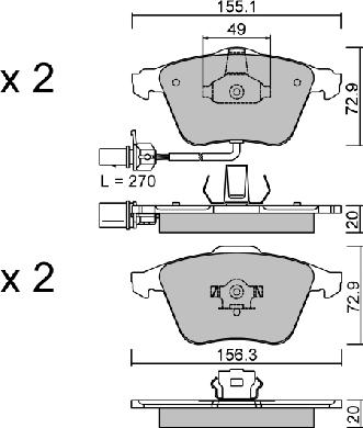 AISIN BPVW-1015 - Bremžu uzliku kompl., Disku bremzes adetalas.lv