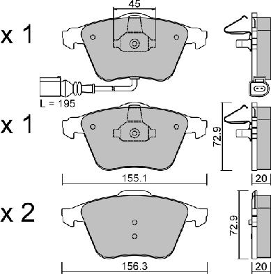 AISIN BPVW-1011 - Bremžu uzliku kompl., Disku bremzes adetalas.lv