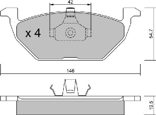 AISIN BPVW-1012 - Bremžu uzliku kompl., Disku bremzes adetalas.lv