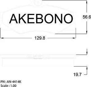 Akebono AN-4414K - Bremžu uzliku kompl., Disku bremzes adetalas.lv