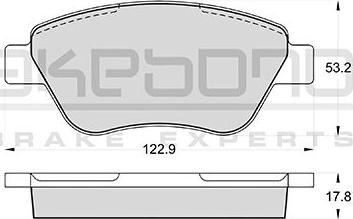 Akebono AN-4586K - Bremžu uzliku kompl., Disku bremzes adetalas.lv