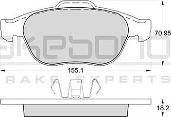 Akebono AN-4060K - Bremžu uzliku kompl., Disku bremzes adetalas.lv