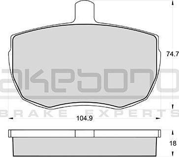 Akebono AN-4347K - Bremžu uzliku kompl., Disku bremzes adetalas.lv