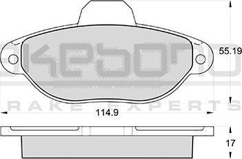 Akebono AN-4322WK - Bremžu uzliku kompl., Disku bremzes adetalas.lv