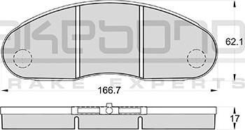 Akebono AN-4245K - Bremžu uzliku kompl., Disku bremzes adetalas.lv