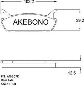 Akebono AN-307K - Bremžu uzliku kompl., Disku bremzes adetalas.lv