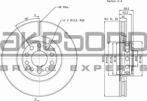 Akebono BN-0625 - Bremžu diski adetalas.lv