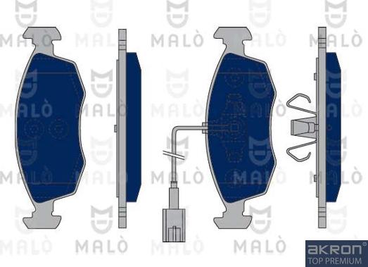 AKRON-MALÒ 1050158 - Bremžu uzliku kompl., Disku bremzes adetalas.lv