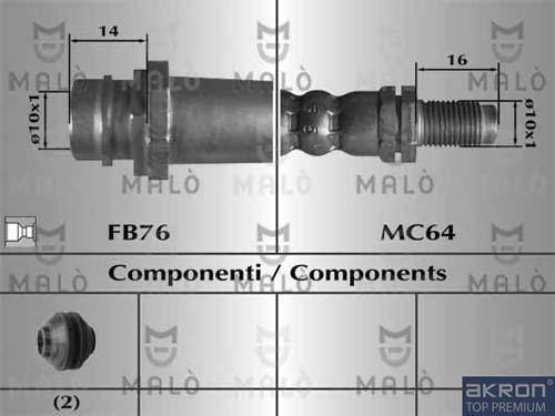 AKRON-MALÒ 80698 - Bremžu šļūtene adetalas.lv