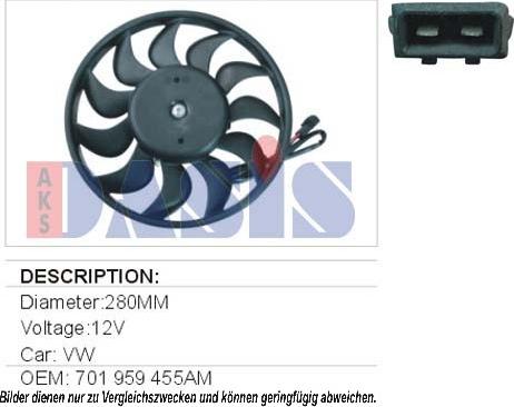 AKS Dasis 048490N - Ventilators, Motora dzesēšanas sistēma adetalas.lv