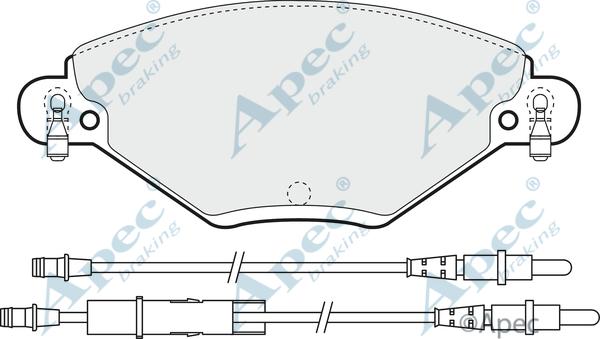 APEC PAD1259 - Bremžu uzliku kompl., Disku bremzes adetalas.lv