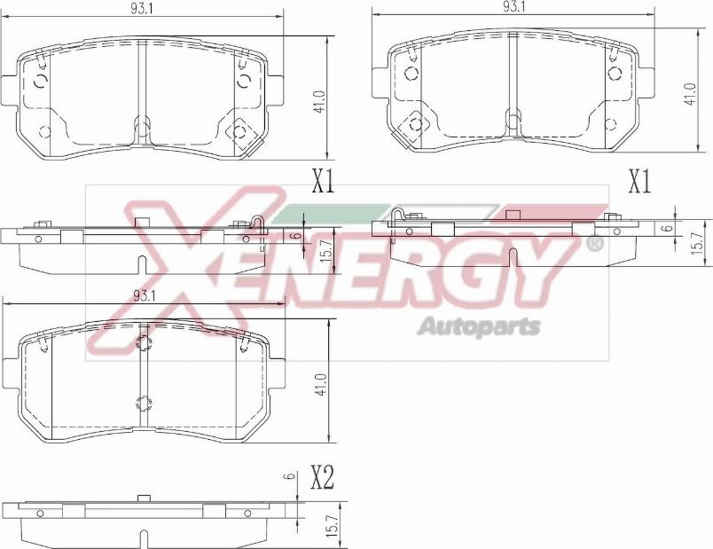 AP XENERGY X41411 - Bremžu uzliku kompl., Disku bremzes adetalas.lv