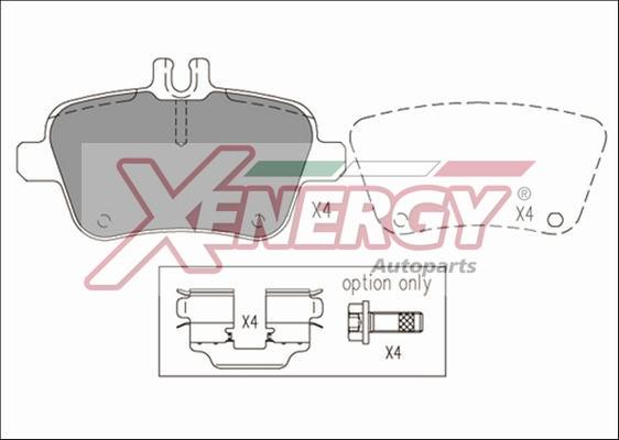 AP XENERGY X41227 - Bremžu uzliku kompl., Disku bremzes adetalas.lv