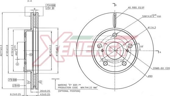 AP XENERGY X602916 - Bremžu diski adetalas.lv