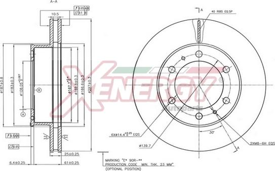 AP XENERGY X602912 - Bremžu diski adetalas.lv