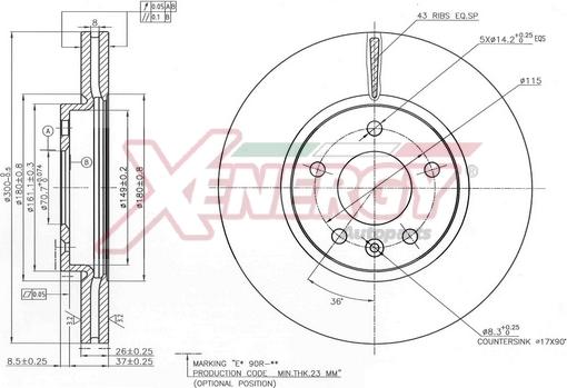 AP XENERGY X602889 - Bremžu diski adetalas.lv