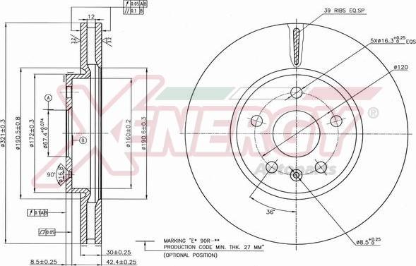 AP XENERGY X602736 - Bremžu diski adetalas.lv