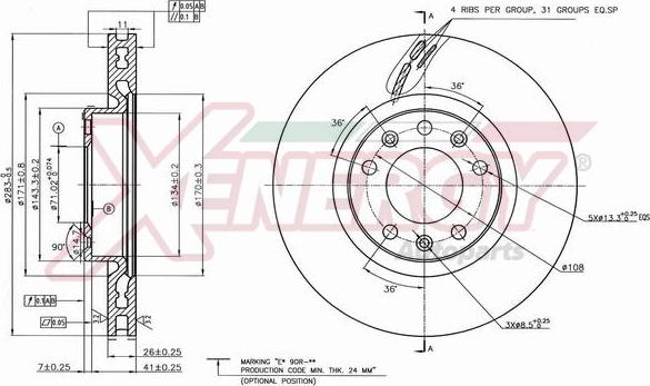 AP XENERGY X602733 - Bremžu diski adetalas.lv