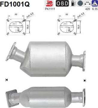 AS FD1001Q - Nosēdumu / Daļiņu filtrs, Izplūdes gāzu sistēma adetalas.lv