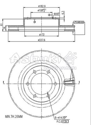 Ashuki 0990-6412 - Bremžu diski adetalas.lv