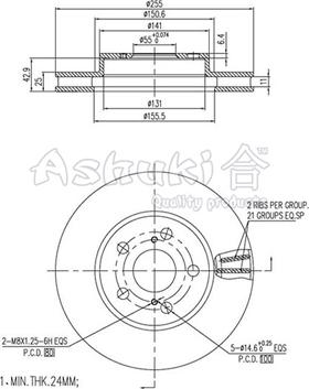 Ashuki 0990-6212 - Bremžu diski adetalas.lv