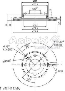 Ashuki 0990-8090 - Bremžu diski adetalas.lv