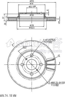 Ashuki 0990-8212 - Bremžu diski adetalas.lv