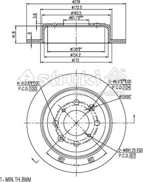 Ashuki 0993-9104 - Bremžu diski adetalas.lv