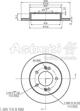 Ashuki 0993-4130 - Bremžu diski adetalas.lv