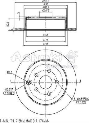 Ashuki 0993-2402 - Bremžu diski adetalas.lv