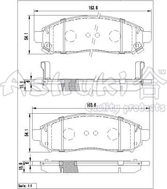 Ashuki 1080-5901 - Bremžu uzliku kompl., Disku bremzes adetalas.lv