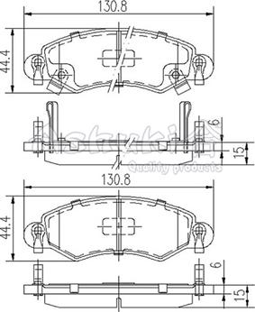 Ashuki 1080-5208 - Bremžu uzliku kompl., Disku bremzes adetalas.lv