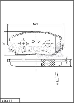 Ashuki 1080-0703 - Bremžu uzliku kompl., Disku bremzes adetalas.lv