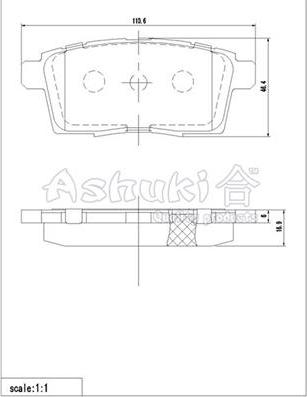 Ashuki 1083-4203 - Bremžu uzliku kompl., Disku bremzes adetalas.lv