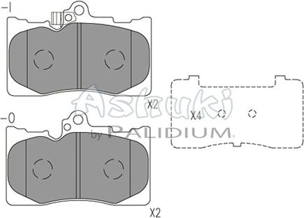 Ashuki L114-01 - Bremžu uzliku kompl., Disku bremzes adetalas.lv