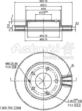 Ashuki M606-10 - Bremžu diski adetalas.lv