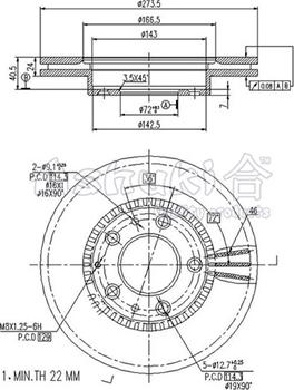 Ashuki M616-05 - Bremžu diski adetalas.lv