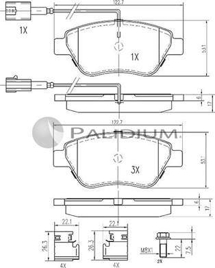 Ashuki P1-1482 - Bremžu uzliku kompl., Disku bremzes adetalas.lv