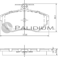 Ashuki P1-1091 - Bremžu uzliku kompl., Disku bremzes adetalas.lv