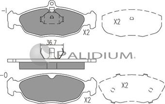 Ashuki P1-1015 - Bremžu uzliku kompl., Disku bremzes adetalas.lv