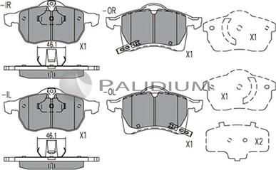 Ashuki P1-1020 - Bremžu uzliku kompl., Disku bremzes adetalas.lv