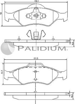 Ashuki P1-1022 - Bremžu uzliku kompl., Disku bremzes adetalas.lv