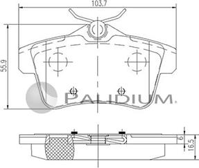 Ashuki P1-1343 - Bremžu uzliku kompl., Disku bremzes adetalas.lv