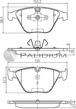 Ashuki P1-1249 - Bremžu uzliku kompl., Disku bremzes adetalas.lv