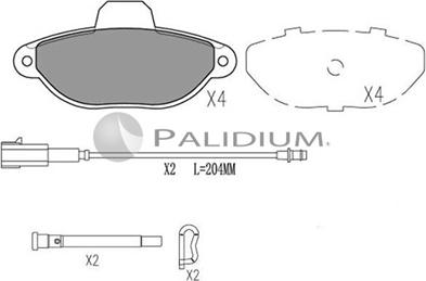 Ashuki P1-1268 - Bremžu uzliku kompl., Disku bremzes adetalas.lv