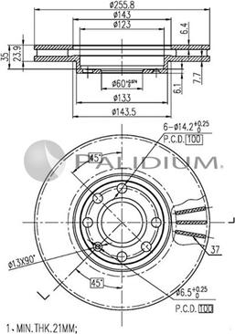 Ashuki P330-045 - Bremžu diski adetalas.lv