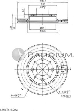 Ashuki P330-058 - Bremžu diski adetalas.lv